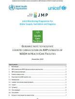 Cover of guidance note for 2023 country consultation on WASH in health care facilities